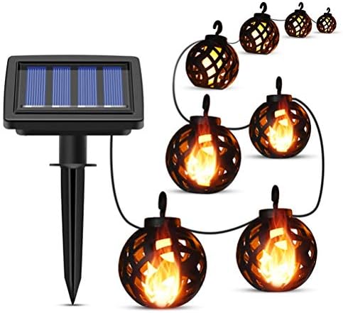Liruxun solarna žica LED Outdoor vodootporna treperajući plamen Viseće solarne lampione svjetiljke s 8 kuglica za dvorište u vrtu