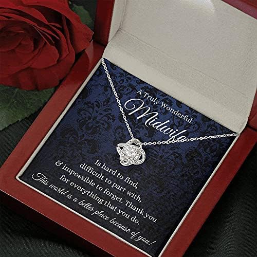 Kartica s porukama, ručno izrađena ogrlica- Personalizirani poklon ljubav čvor, poklon babice za babicu Zahvaljujući ideje za poklon