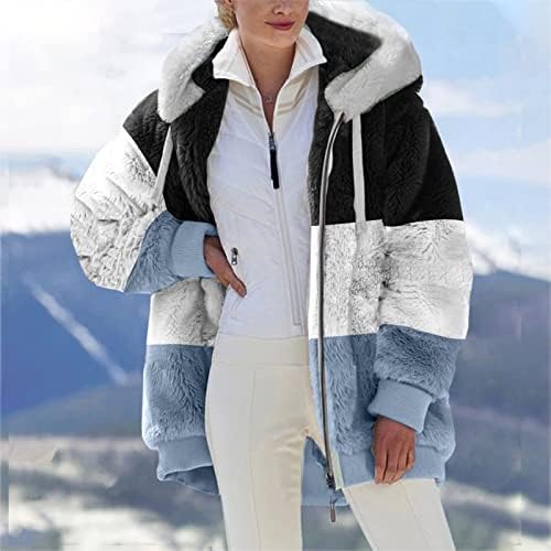 Dugi rukavi s kapuljačama za žene zima jesen duboki v colorblock color s kapuljačom ed outfit dukserica tinejdžerke zip up tc