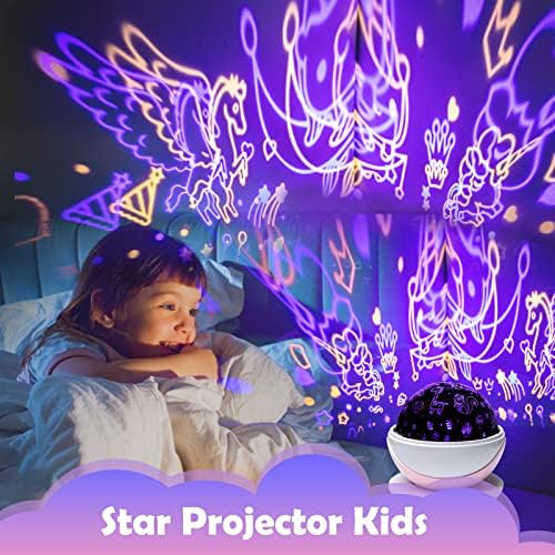 Zvjezdani projektor dječje LED noćno svjetlo kozmičko jednorog Dinosaur životinja za uređenje sobe 8 nebeskih svjetala u boji za djevojčice