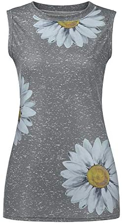 Ležerni cvjetni tiskani tenk za žene plus veličina labava fit rukavica bez rukava Ljetne trendovske bluze