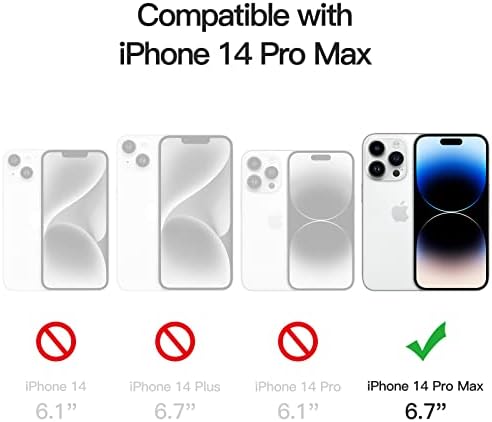 JetEch 3 u 1 slučaj za iPhone 14 Pro Max 6,7-inčni, s zaštitnikom zaslona s 2 pakete i zaštitnicom objektiva za kameru, bez žurbenih
