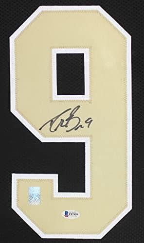 Drew Brees Autografirani crni dres New Orleans - lijepo matiran i uokviren - ručno potpisao Brees i Certified Autentic by Beckett -