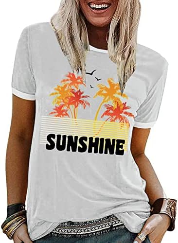 Bydezcon ljetni vrhovi grafičke majice za žene pamučne majice casual labave majice tunike