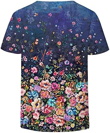 Žene bluze padaju ljetna odjeća s kratkim rukavima pamuk v vrat grafički salon gornje majice za djevojčice xa xa xa