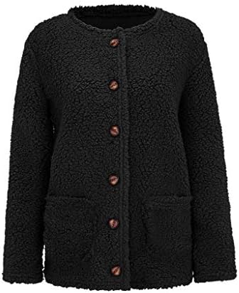 Žene casual plus modne jakne za žene odjeća plišani džemper džepovi gumbi za odjeću dame kardigan kaput
