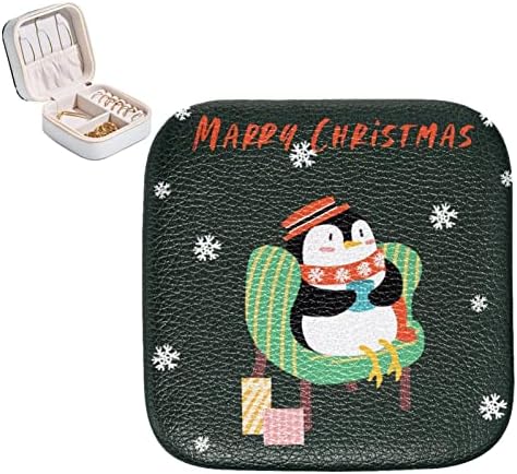 JavenProeqt božićni pingvin Slatka kutija za male putovanja, mini zaslon za djevojčice Žene prstenove Ogrlice Ogrlice za skladištenje
