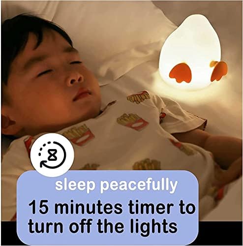 Deiovr slatka silikonska patka svjetiljka za djecu, meka silikonska dječja rasadna noćna svjetlost USB LED dodirna svjetiljka s 15