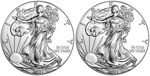 BESPPORTBLE 2PCS 2021 AMERIČKI SILL EAGLE COIN American Collectible US COIN USA COMCEMORATIVE COIN Crafts SUVENTIR UREDECIJE Pokloni