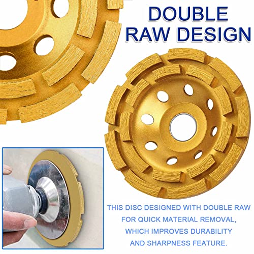 Dvokrevetni dijamantni šalica-4-1/2-inčni površinski betonski kotač za brušenje, zlatni teški turbo segment segmenta za brusilica zdjela