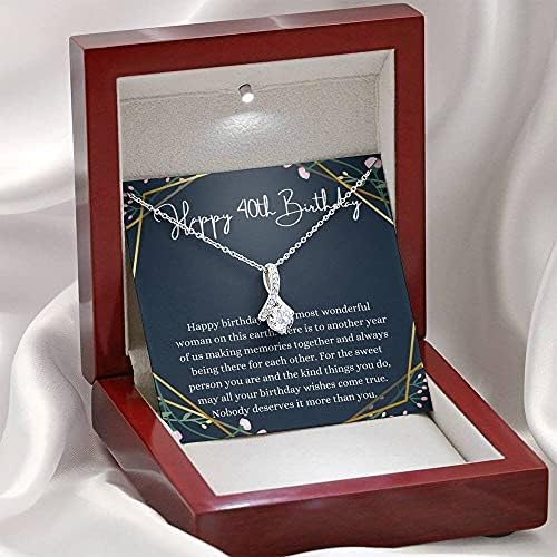 Nakit s porukama, ručno izrađena ogrlica- Personalizirani poklon Petit vrpce, 40. rođendan za njezin poklon, poklon za 40. rođendan,