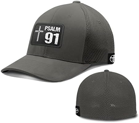 Naš pravi bog psalm 91 cross flatch flexfit hat kršćanski biblijski citat bejzbol kapu