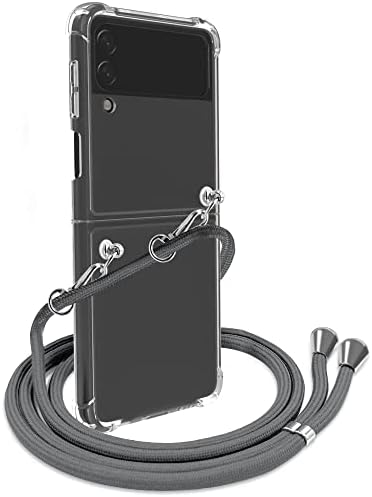YESPURE Dizajniran je za Galaxy Z Flip 3 Prozirna torbica s podesivim remenom-remen, mekani prozirni šok-dokaz torbica od TPU sa zaštitom