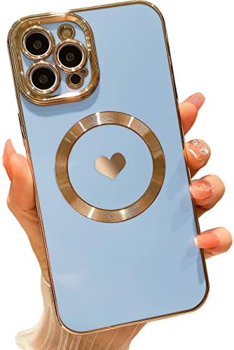 Mgqiling Kompatibilno s iPhoneom 12 Pro Max Magnetic Case-6,7 inč, luksuzni ljubavni uzorak za uzorkovanje uzorka telefona, kompatibilan