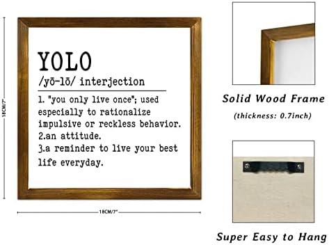 Yolo Definicija Drveni znakovi Motivacijski citati drvena ploča SIGNTION RICTION ARTWORKHOUST stil stila zidni dekor Minimalistički