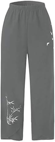 Ženske obrezane hlače, ženske hlače Capris joge pamuka široka noga labava udobna vježba Capri hlače s džepovima