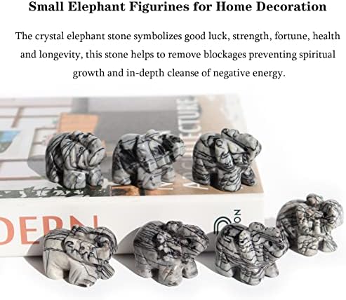 Wemeki draguljske slonove figurice 1pc, slon picasso kamena slon mali slon darovi kristalne životinjske figurice ručno isklesane statue