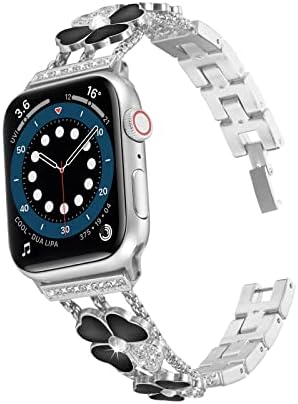 Women Watch Band kompatibilan s Apple Watch Bandom 38 mm 40 mm 41 mm 42 mm 44 mm 45 mm, 45 mm, luksuzni bling dijamant s naračnicama