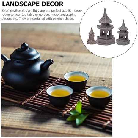 Vicasky pribor 3pcs Mini Pagoda Status Zen Keramička minijaturna pagoda kung fu čaj Figurice za kućne ljubimce Kineska pribor za čaj