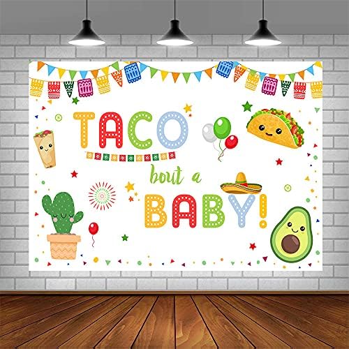 8 96 Stopa Meksička Taco borba pozadina beba tuš Zelena kaktus sendvič avokado kaubojski šešir šarene zastave foto pozadina dječak