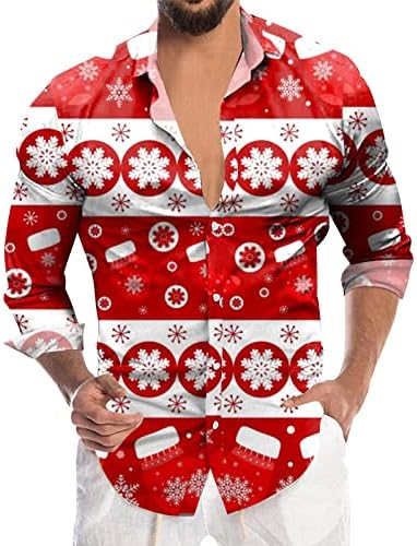 Xxbr božićni muški ležerni kumdown majice dugi rukav ovratnik vrat novost majica smiješna xmas Djed Mraz print majica