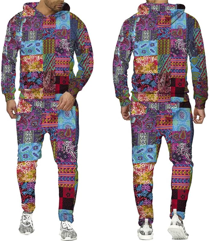 Proljetni jesenski uzorak 3d ispisane kapuljače i hlače postavljaju harajuku pulover majice casual muški tracksuit