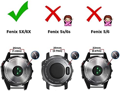 Notocity kompatibilan s Fenix ​​6x Pro Band 26 mm trake za gledanje za Fenix ​​6x/Fenix ​​7x/Fenix ​​5x/Fenix ​​5x plus/fenix 3/hr/tactix/descent