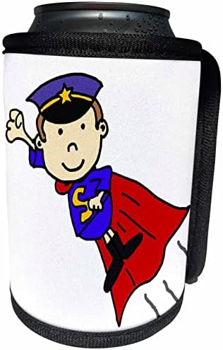 3Drose smiješni slatki policajac superheroj u policiji Red Cape. - Omota za hladnjak za hladnjak