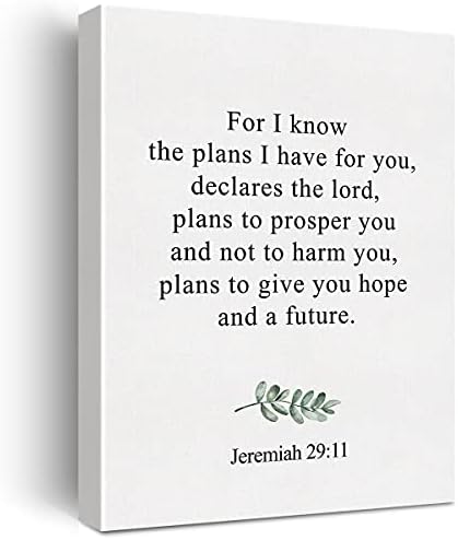 Kršćansko platno zidna umjetnost Jeremija 29:11 Za znanje planove koje imam za vas platno tisak pozitivno pismo platno slikanje ukras