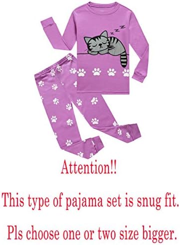 Kikizye djevojke pidžame postavljaju PJ -ove dugih rukava pamučne jamke