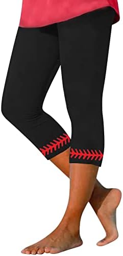 Gamaše za trčanje i jogu s uzorkom bejzbola za žene tajice visokog struka Ultra mekane mat rastezljive udobne hlače za vježbanje u