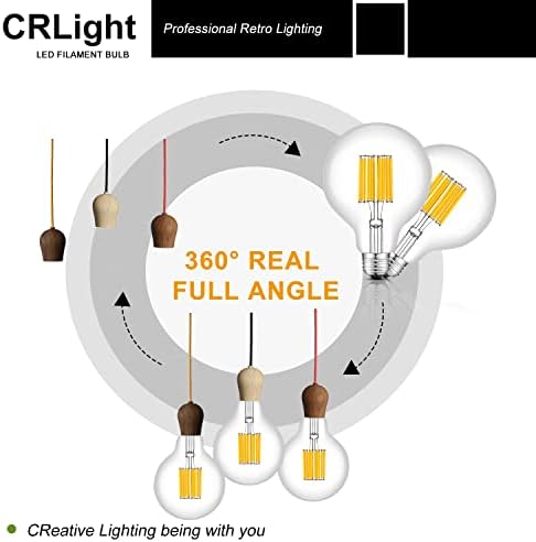 Led žarulja CRLight 12W Edison LED Globe snage 100 W, ekvivalent 1000 люменам, 3000K Mekani bijeli baza E26 srednje veličine, berba