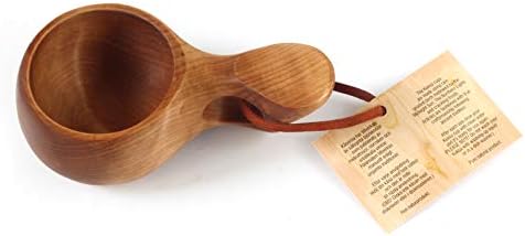Djeca Kuksa Nordic Wooden Cup ručno izrađena u Laponi iz kovrčave breze - model - br. 04
