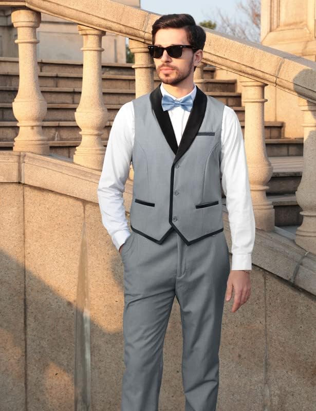 Mage muški muški dvodijelni odijelo Slim Fit Službeno poslovno prsluk za muškarce modno povremeni svadbeni prsluk hlače set