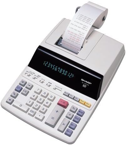 Oštri EL-1197PIII kalkulator za ispis u boji teške dužnosti sa satom i kalendarom.