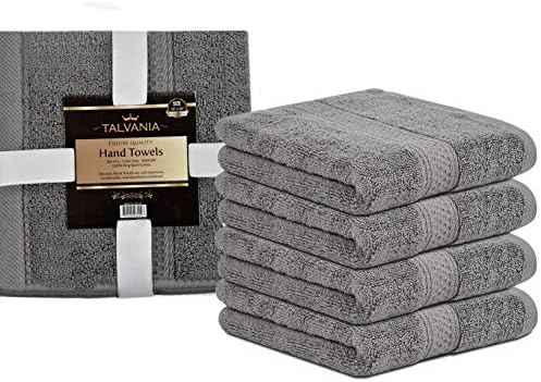 Talvania ručnici za ručne ručnike sive - pamučno siva ručnika za kupaonicu - hotelska lječilišta kvaliteta 600 gsm - super mekani