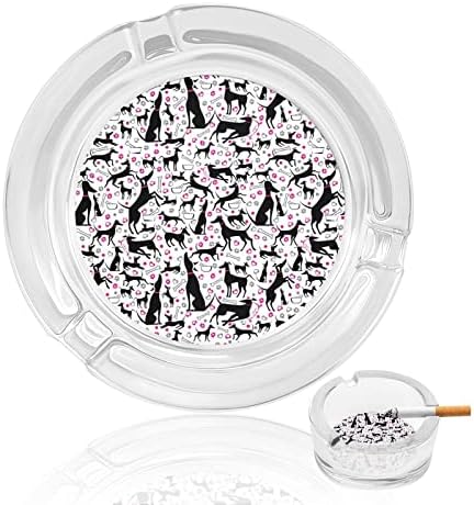 Greyhounds uzorak staklene pepeljare okrugli držač pušača pepela ladica za kućni hotelski stol gornji ukras