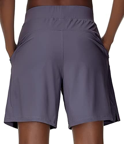 Ženske bermudske kratke hlače atletske duge labave kratke hlače s džepovima skretanjem kratkih kratkih hlača za šetnju jogom za vježbanje