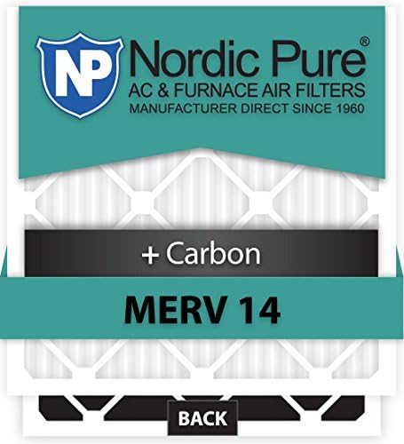 Nordic Pure 10x18x1 exactcustomm14+C-6 MERV 14 + ugljenom za peći ac, 10 x 18 x 3/4 , 6 kom.