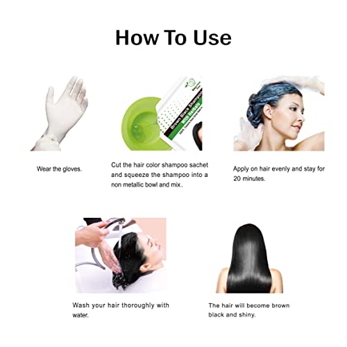5 vrećica-biljni šampon za bojanje kose-maskira sijedu kosu za muškarce i žene-klinički testirani šampon za bojanje kose za sve tipove