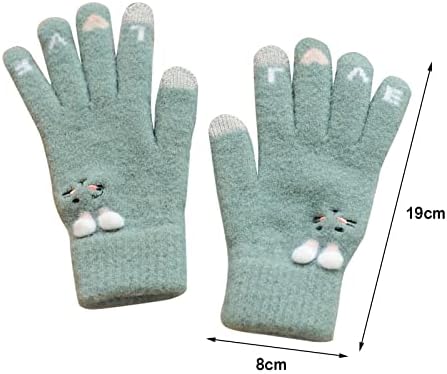 Ženske rukavice zimske pletene tople za odrasle za jahanje s pet prstiju slatke rukavice šal i rukavice u kompletu za žene