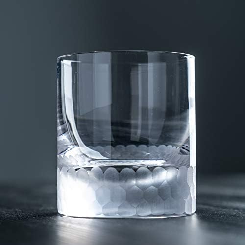 Čaše za koktele od 12 oz - Set ručno puhanih čaša za viski ugraviranih u pčelinje saće - ručno izrađene kristalne čaše za viski - dvostruka