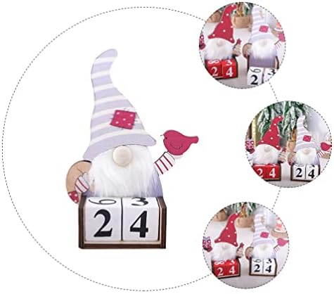 Božićni drveni blok adventskog kalendara: vječni stolni kalendar Santa Gnome stolni ukras za božićne blagdane ukras kućnog stola u
