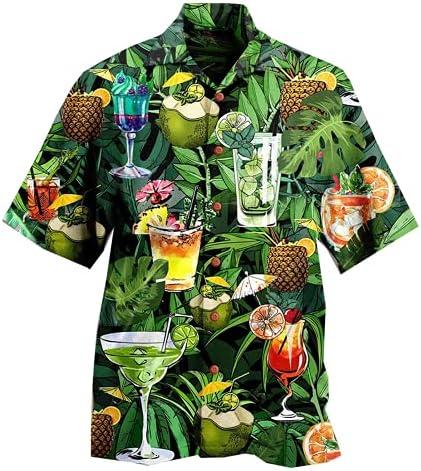 Hrana sok Havajske košulje za muškarce - tropsko gumb dolje muške havajske košulje serije kratkih rukava 43