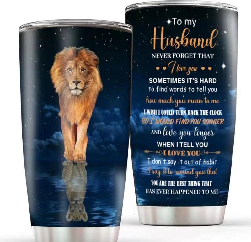 Čaša za muža-pokloni za muža-pokloni za mog muža - pokloni za Valentinovo za muža - putna šalica za muža izolirana šalica-20 oz