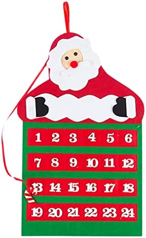 Božićni kalendar odbrojavanja za 24 dana Pribor za božićne ukrase netkani kalendar viseći kalendar u obliku božićnog drvca vitraji