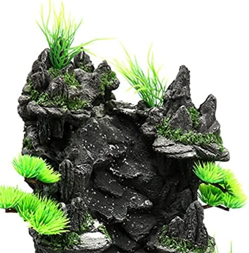 Dekor s pogledom na planine stjenoviti krajolik kameni ukras s drvećem pješčani vodopad ukras akvarija