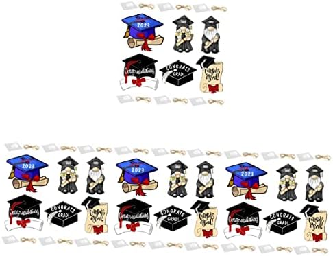 Aboofan 24 PCS Diplomiranje drveni natpis Viseći diplomski rekviziti Preporuka ukrasa Diplomiranje foto -kabine rekvizit za diplomiranje