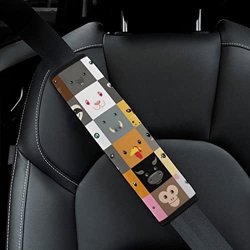 Set slatkih jednostavnih životinjskih lica za automatsko pojas Poklopac Slatki jastučići za sigurnosne pojaseve udobne kaiševe za sjedalo