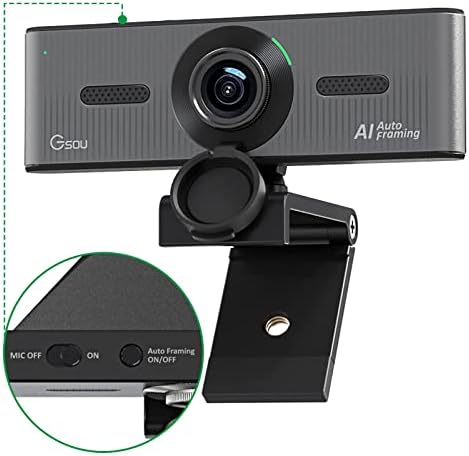 Web-kamera Gsou 4K s dva mikrofona, web kamera s automatskim кадрированием na bazi umjetne inteligencije 4K sa zaštitom privatnosti